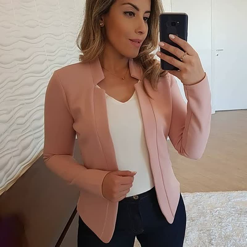 Damen Blazer Relaxed Fit Leichter Übergangsmantel - BerlinGlamour