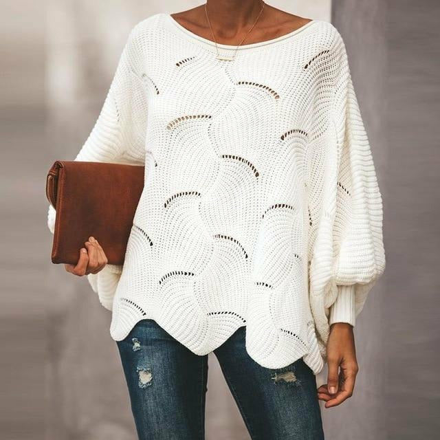 Damen Pullover O-Neck Modern Großzügig - BerlinGlamour