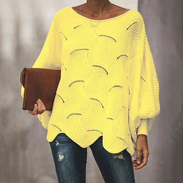 Damen Pullover O-Neck Modern Großzügig