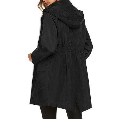 Damen Wintermantel Kapuze Reißverschluss Warm