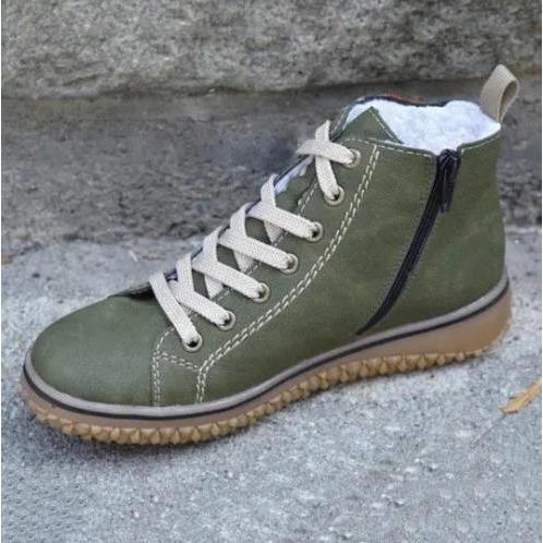 Leder Schnürschuhe Damen Vintage Stil - BerlinGlamour