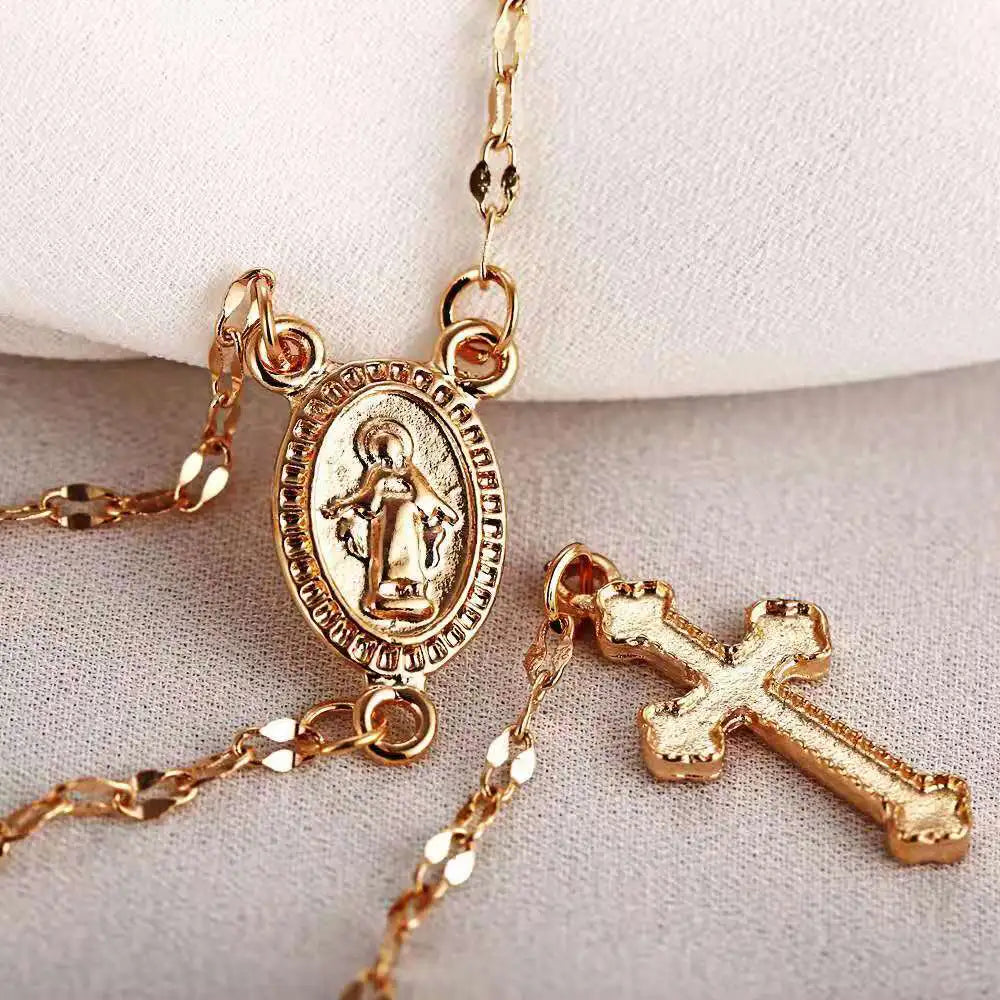 Elegante Rosenkranz Kette Damen Schmuck