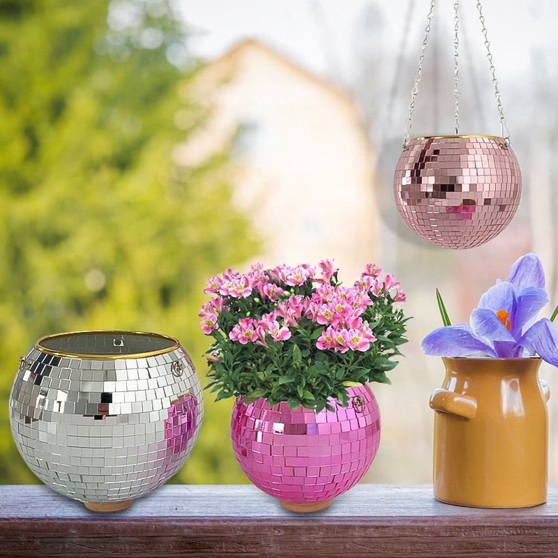 Glitzernde Disco Pflanze Topf Dekoration