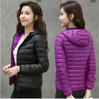 Wende-Daunenjacke Damen Leicht Warm Wasserdicht