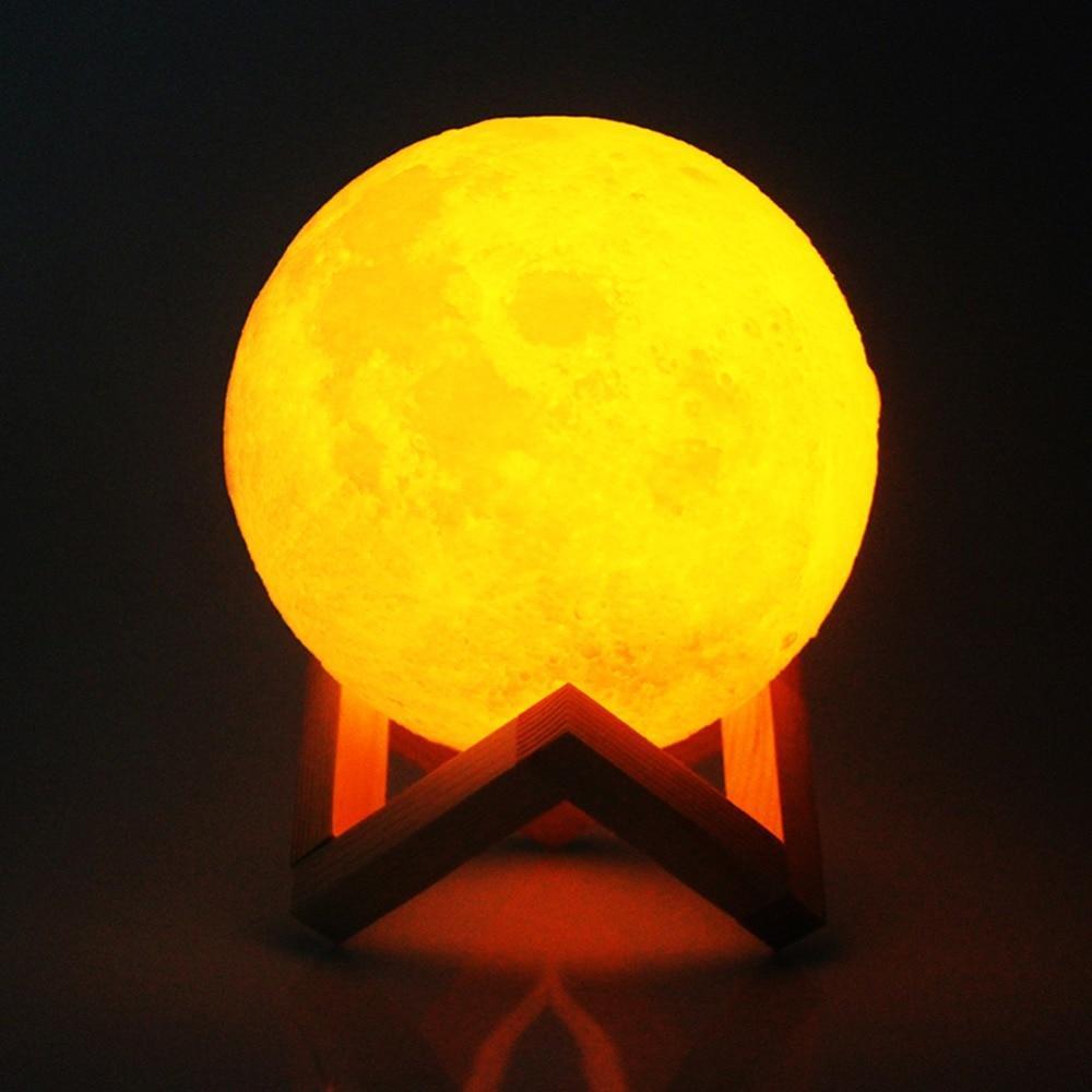 Wiederaufladbare LED Nachtlampe Dual Farbe Mondform