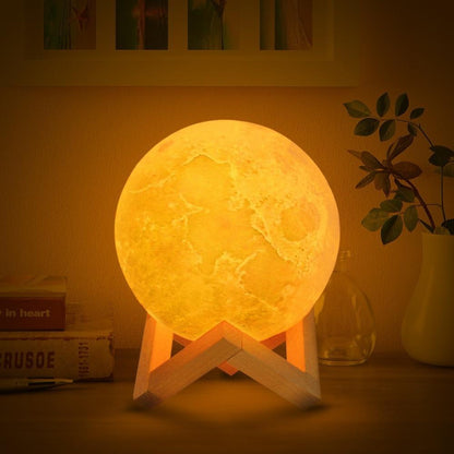 Wiederaufladbare LED Nachtlampe Dual Farbe Mondform - BerlinGlamour