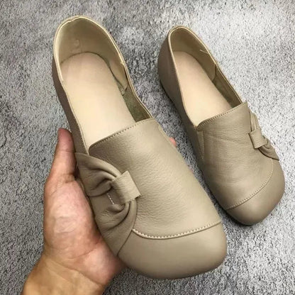 Leder Slipper Frauen Klassisch Elegante Knöpfe