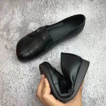 Leder Slipper Frauen Klassisch Elegante Knöpfe