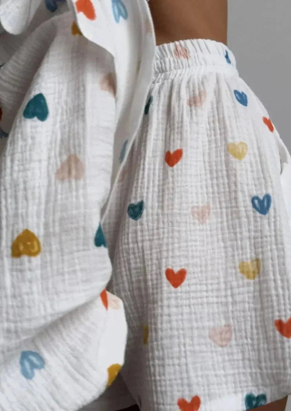 Herz-Print Zweiteiler Sommeroutfit Damen