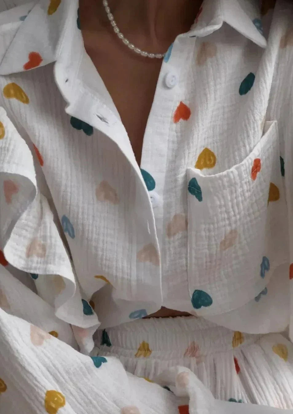 Herz-Print Zweiteiler Sommeroutfit Damen