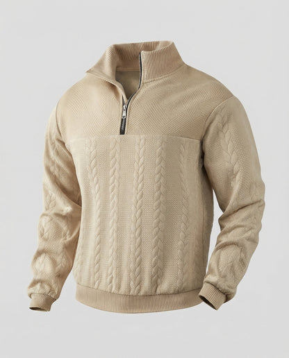 Herren Strickpullover Modern Hochkragen Reißverschluss