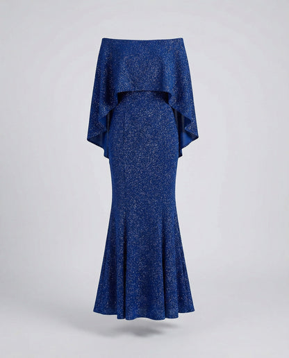 Elegantes Abendkleid Off-Shoulder Damenkleid Glitter
