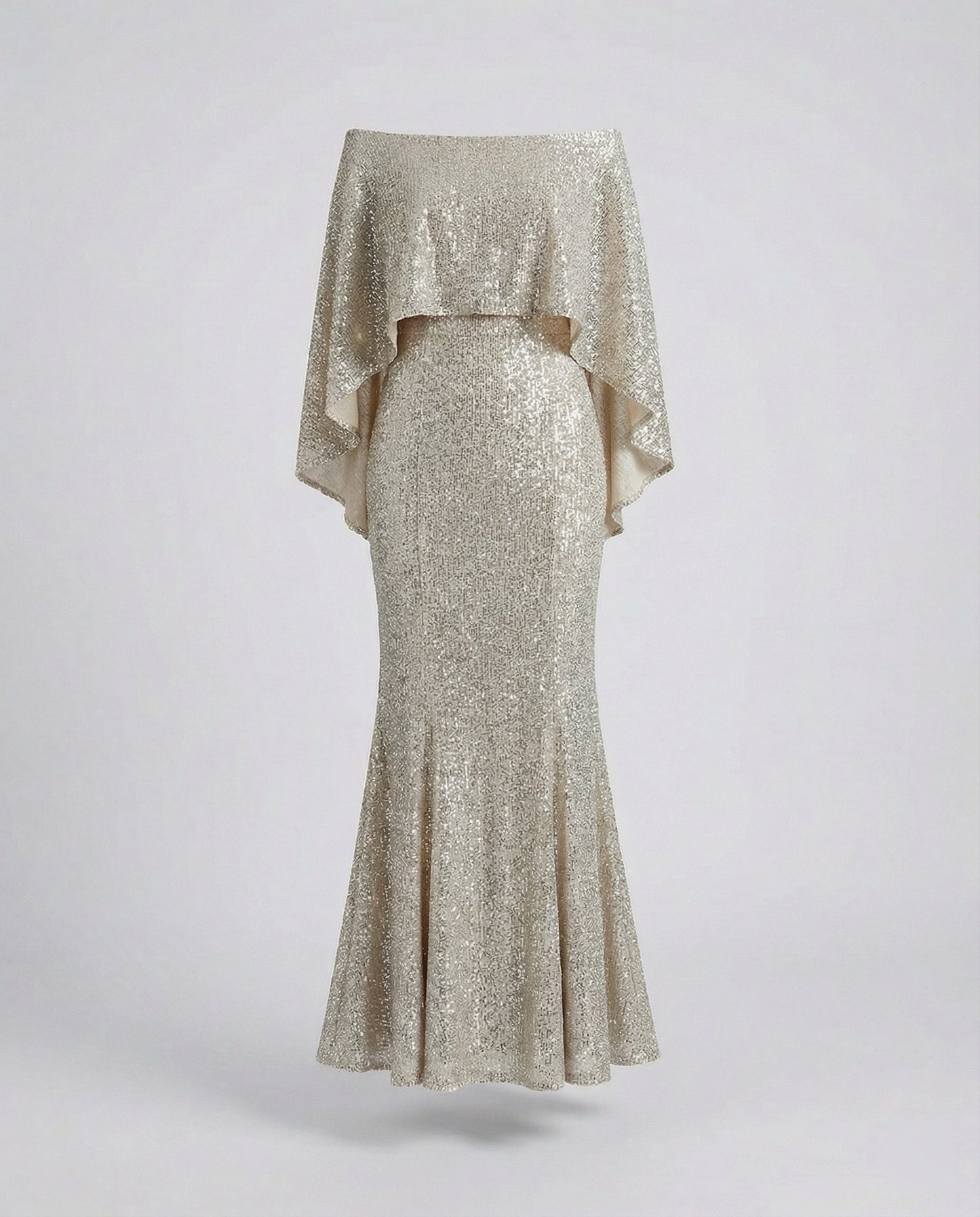 Elegantes Abendkleid Off-Shoulder Damenkleid Glitter