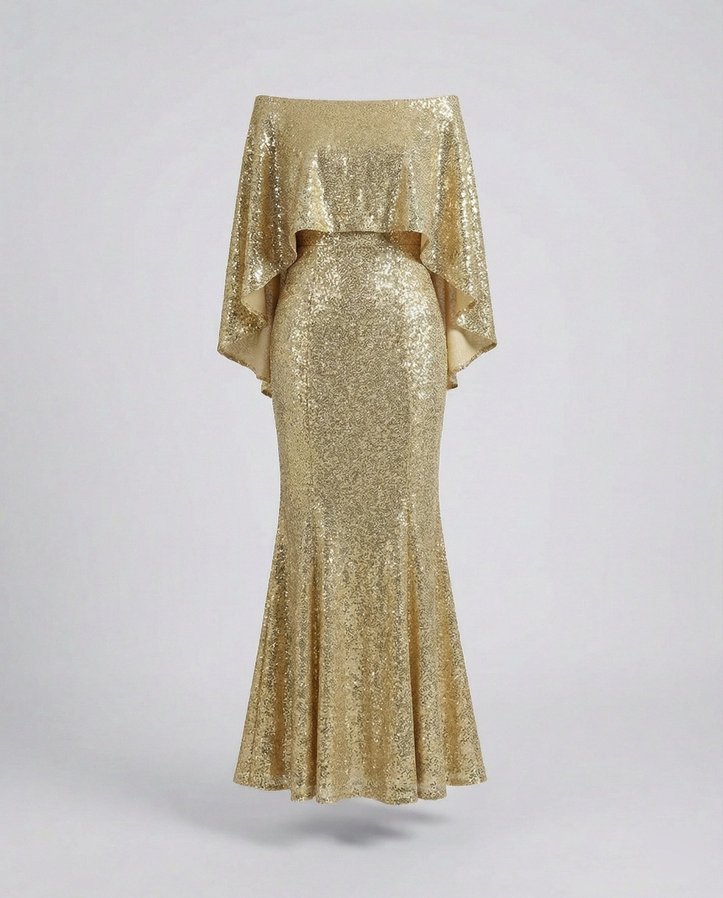 Elegantes Abendkleid Off-Shoulder Damenkleid Glitter