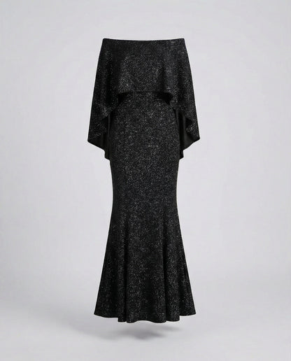Elegantes Abendkleid Off-Shoulder Damenkleid Glitter