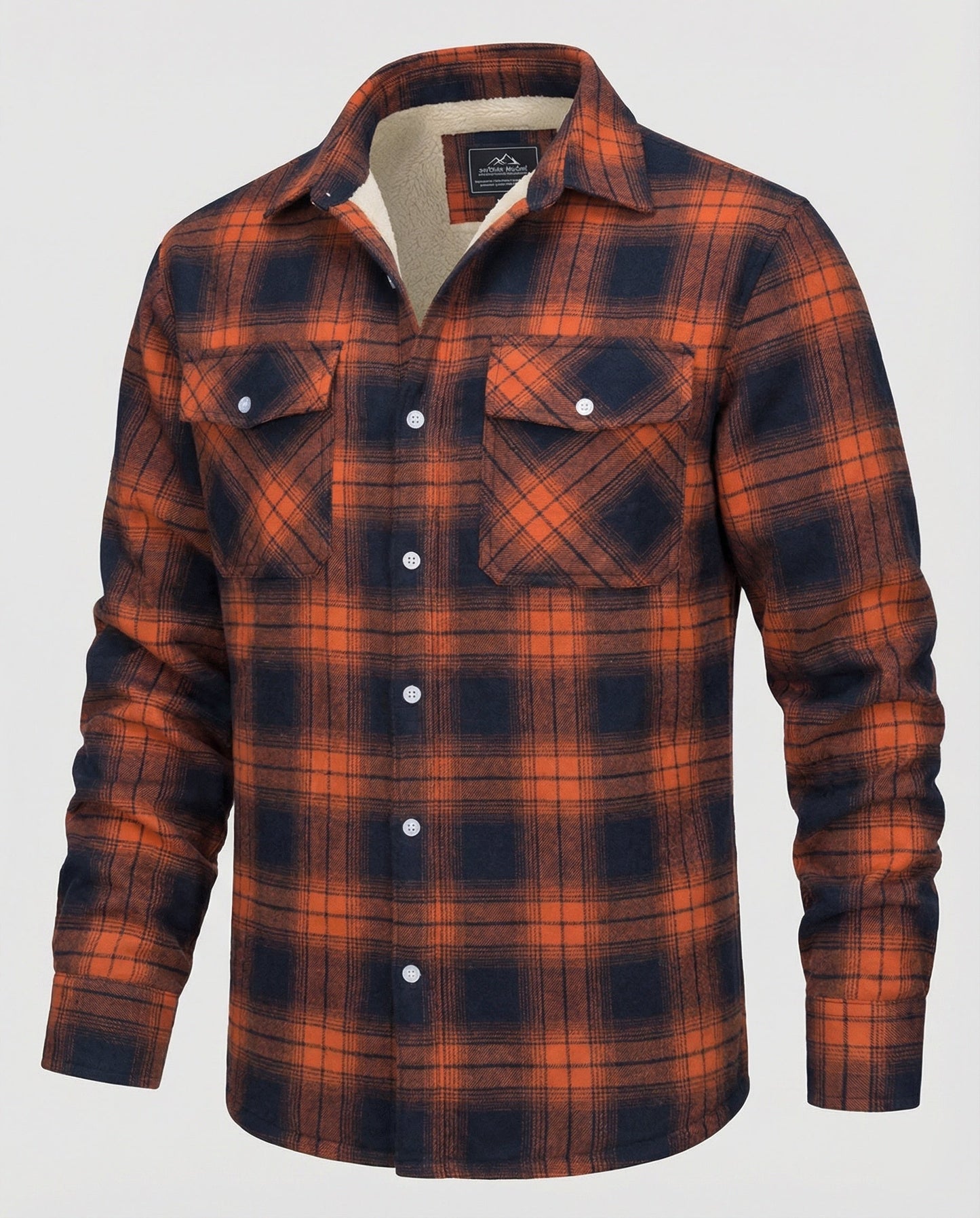 Karierte Jacke Fleece Warm Herren Outdoor