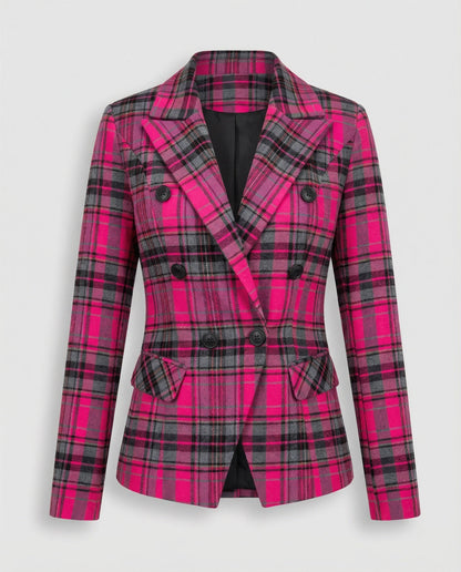 Damen Blazer Karierter Moderner Business Stil