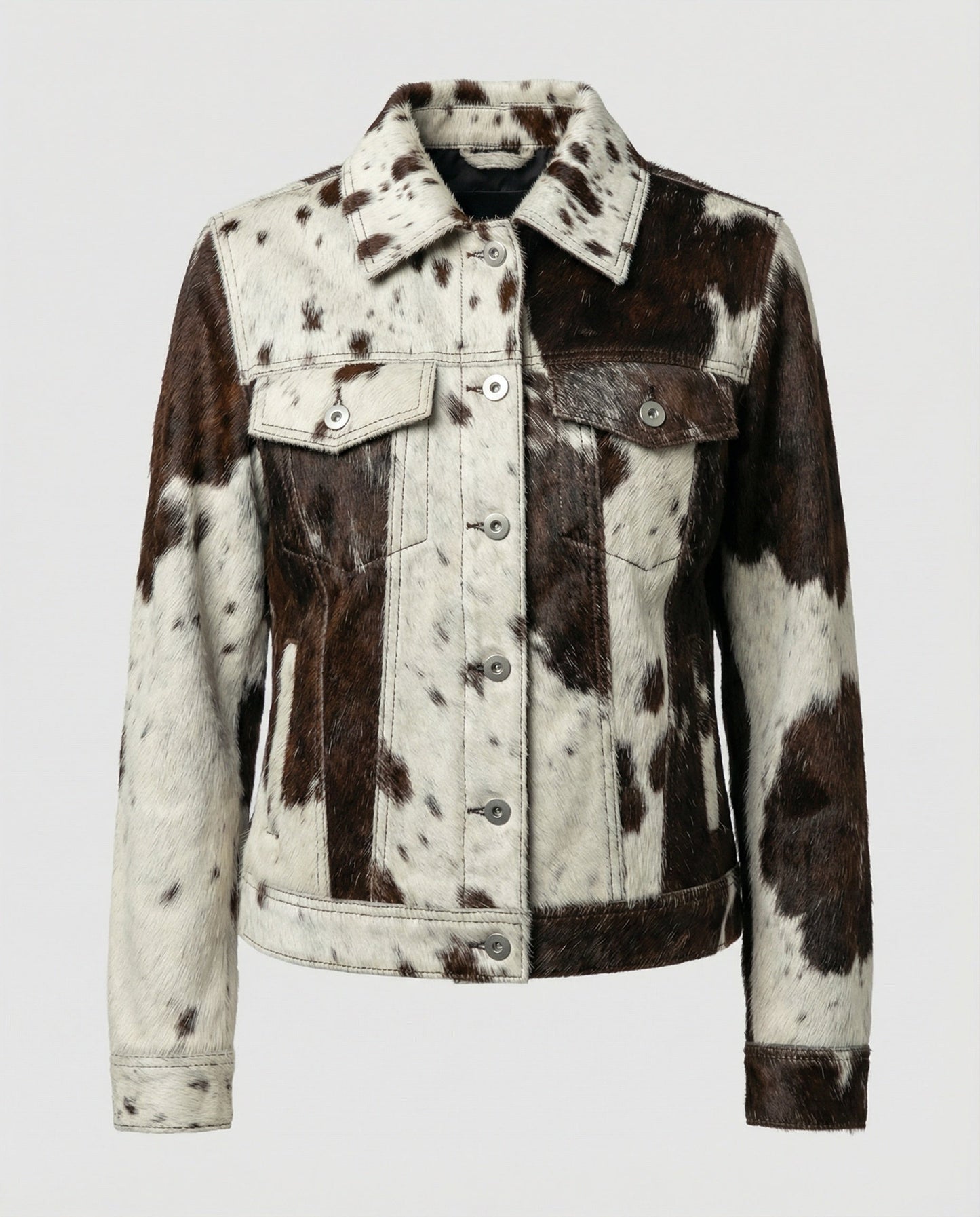 Lederjacke Damen Wildleder Tierprint Trendy Modern