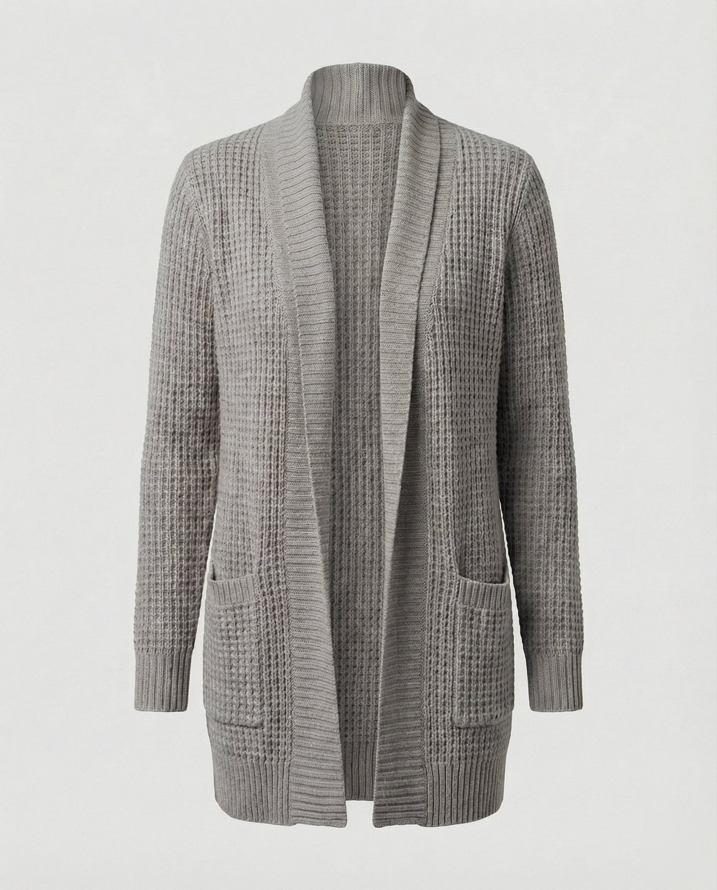Strickjacke Weich Lange Ärmel Offen Vorne Mit Taschen