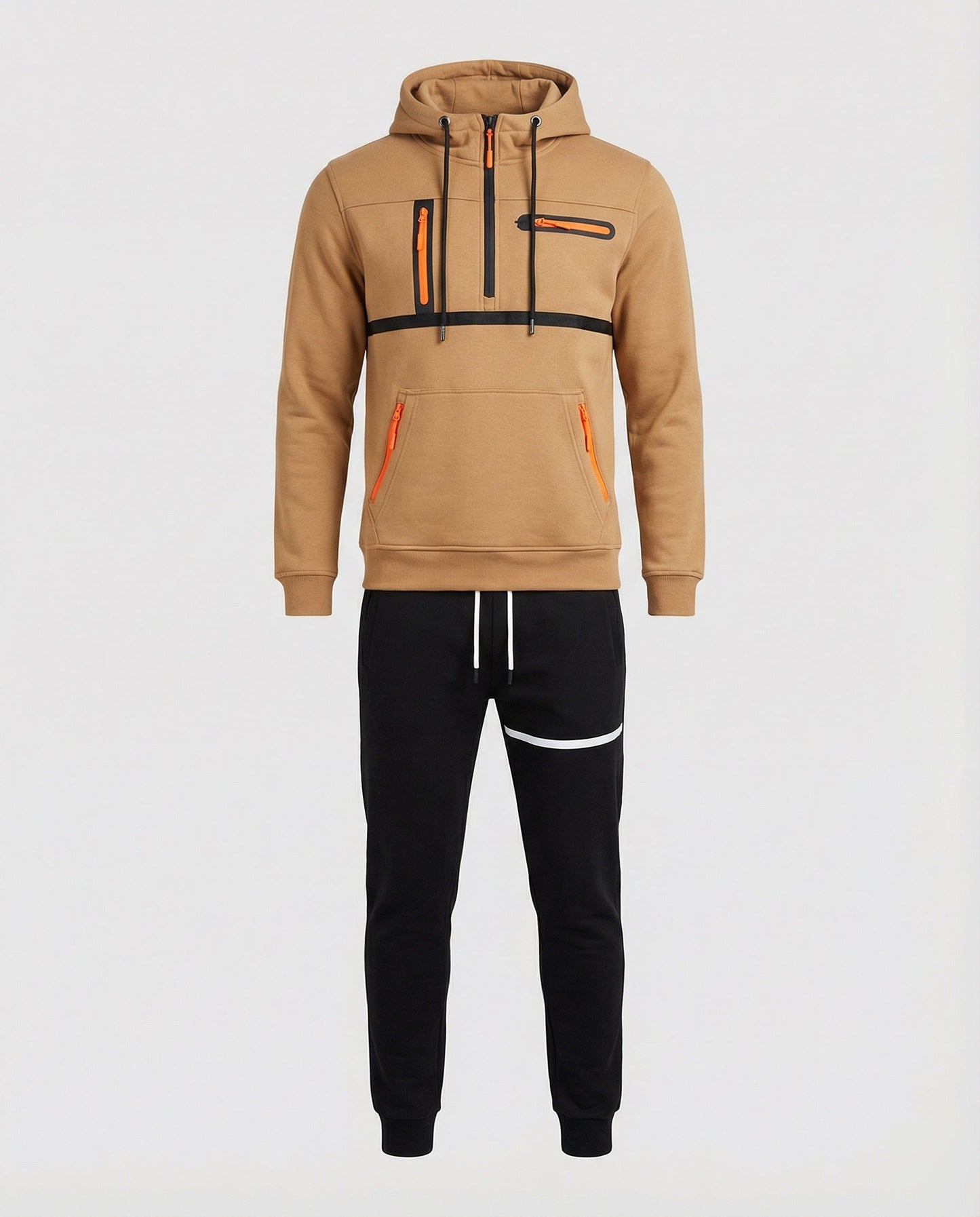 Herren Sportset Hoodie Jogginghose Grau Komfort
