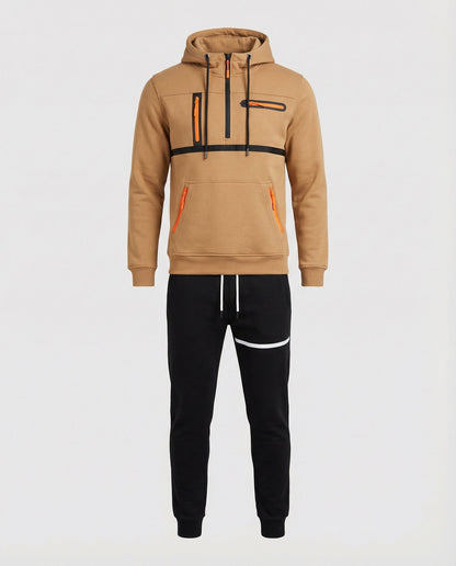 Herren Sportset Hoodie Jogginghose Grau Komfort