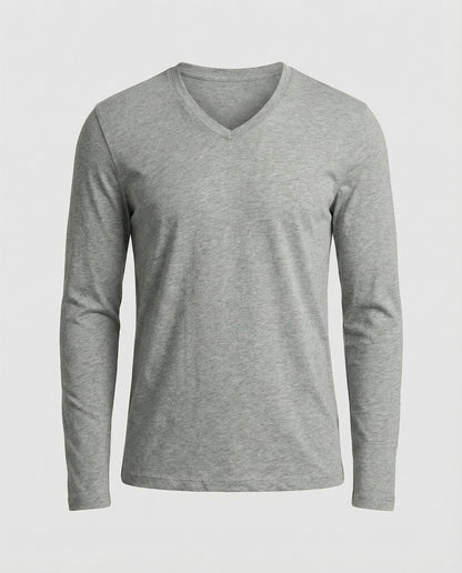 Herren Langarmshirt V-Ausschnitt Modern Trendy