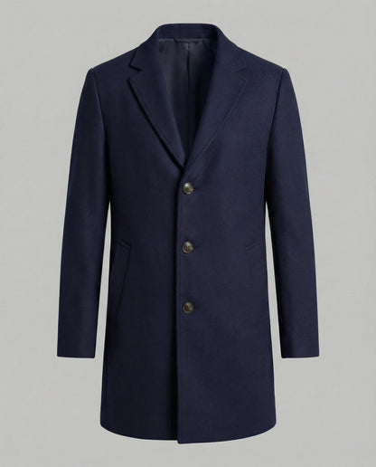 Herren Trenchcoat Lang Lederoptik Elegante