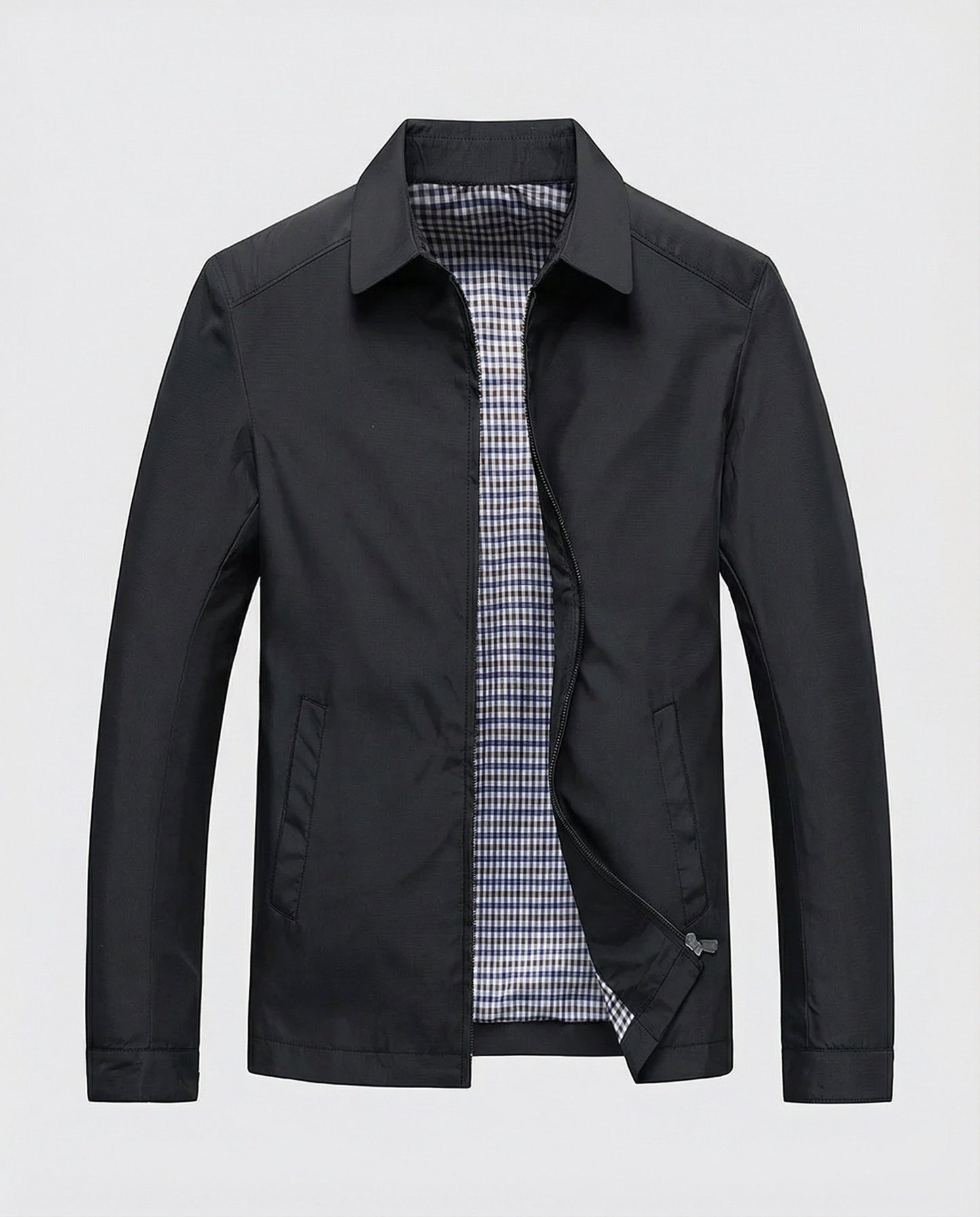 Herren Winterjacke Warm Elegant Schwarz