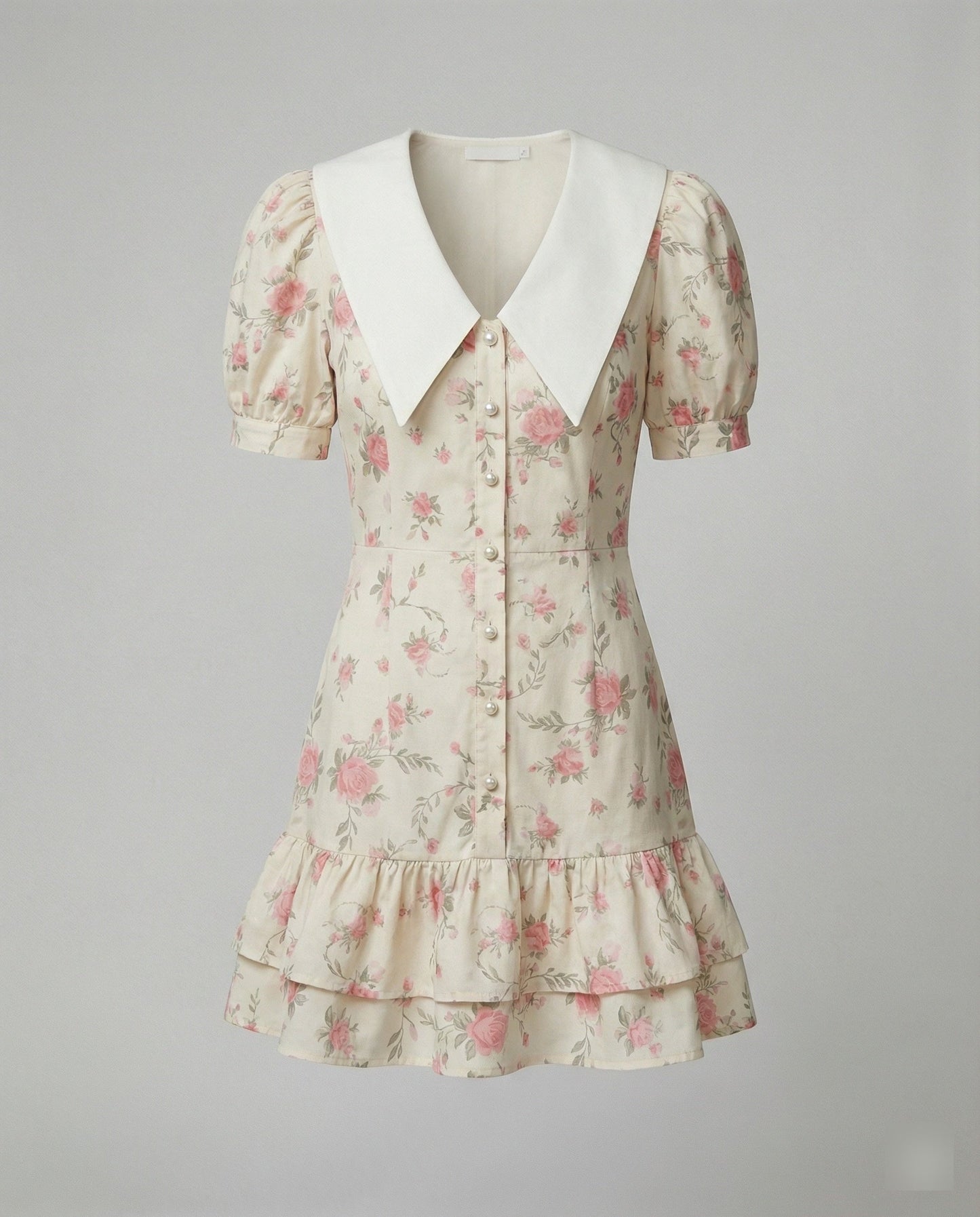 Sommerkleid Damen Blumenmuster mit Puffärmeln