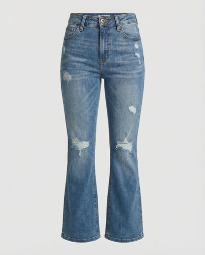 Damen Jeans Hohe Taille Vintage Bootcut Damenjeans
