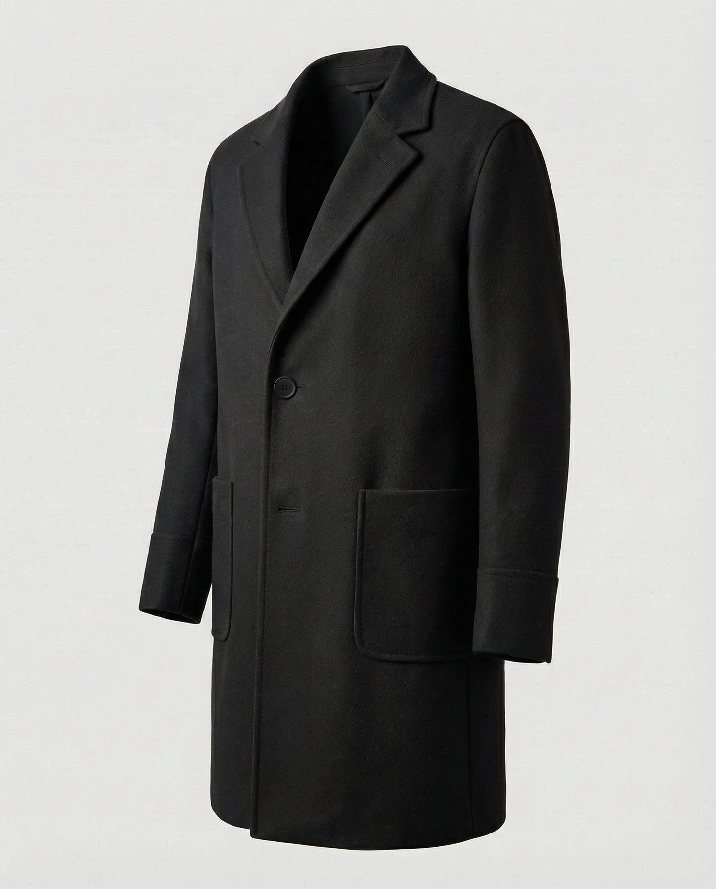 Langer Damenmantel Wollmantel Elegant Schwarz