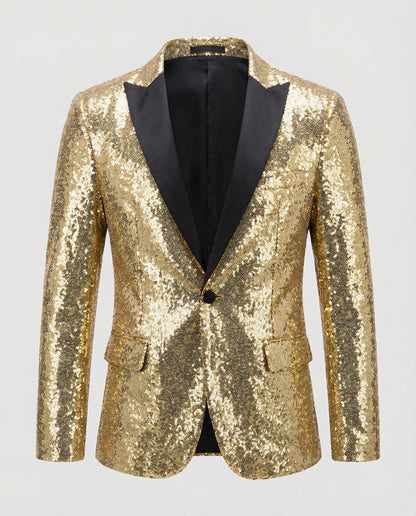 Eleganter Pailletten Blazer Herren Glitzer