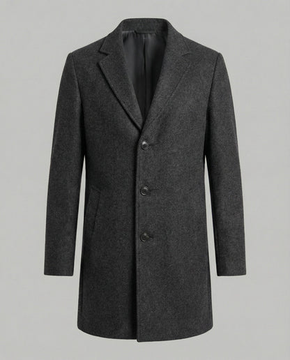 Herren Trenchcoat Lang Lederoptik Elegante