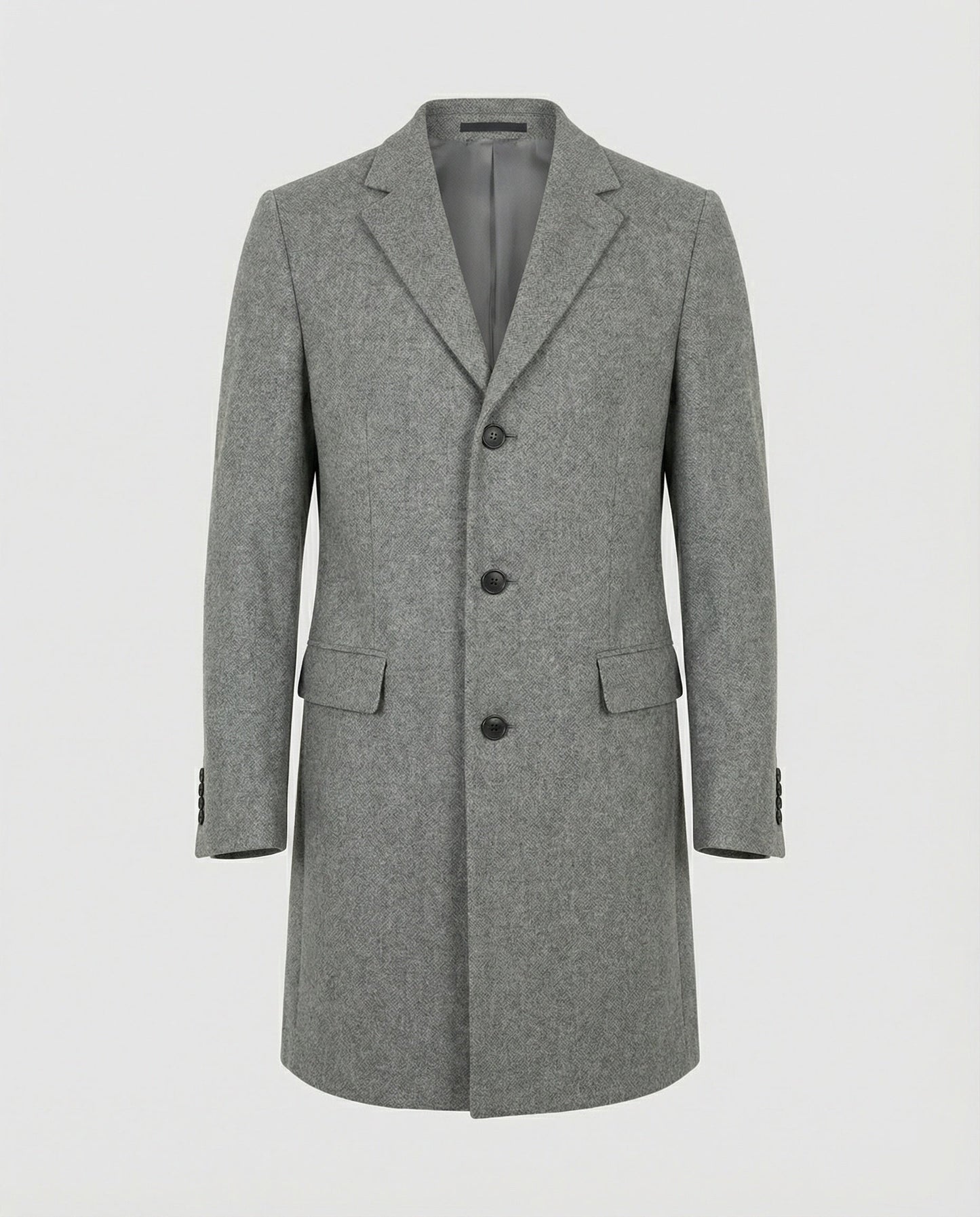 Herren Wintermantel Lang Revers Elegant