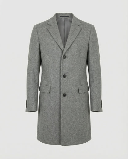 Herren Wintermantel Lang Revers Elegant