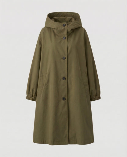 Lange Damenjacke mit Kapuze Stilvoll Modern