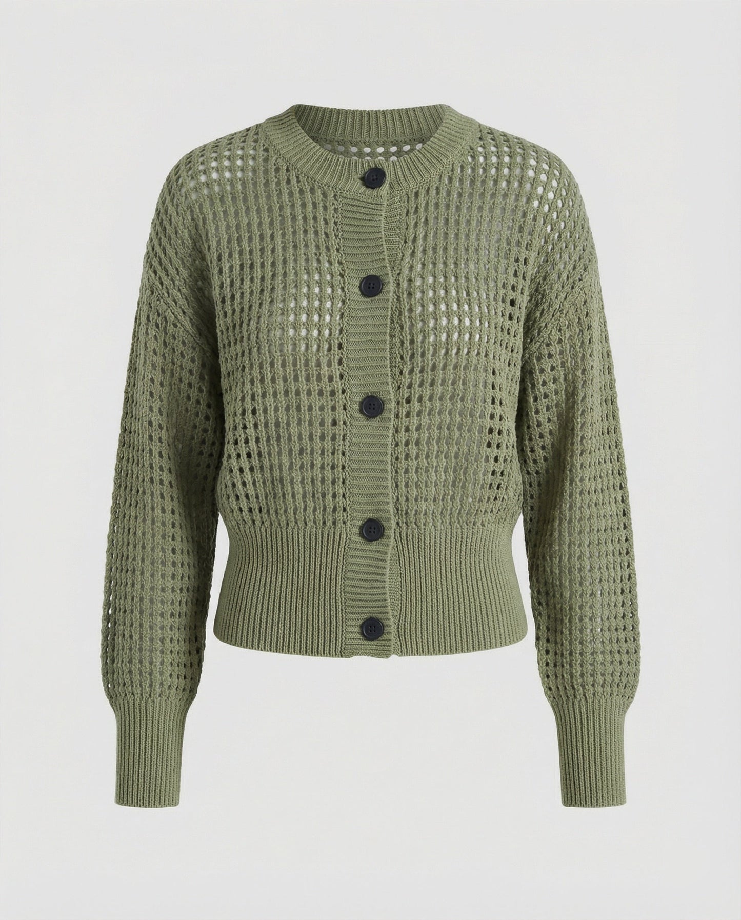 Damen Cardigan Strick Großkaros Luftig Modern