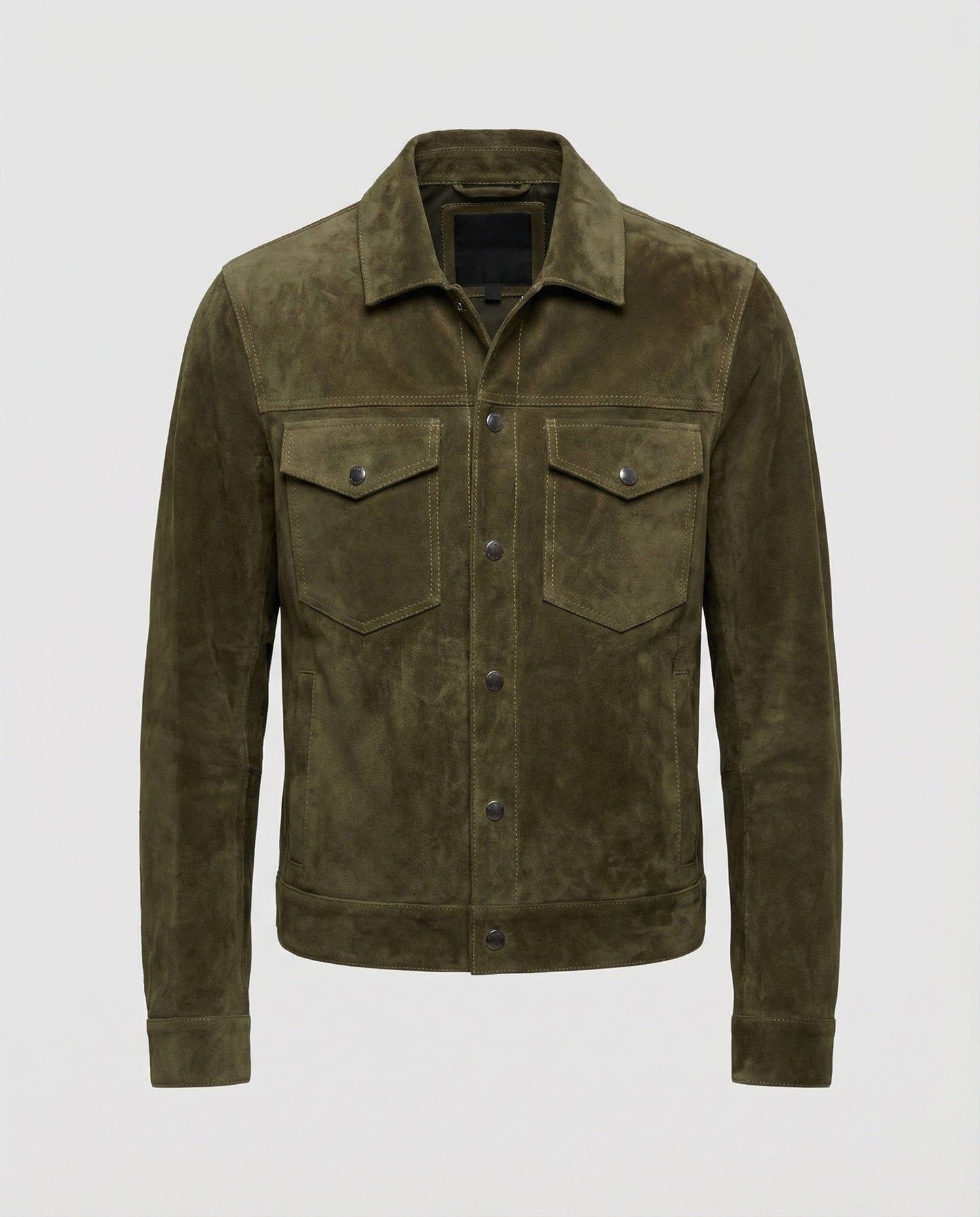 Ledermantel Herren Suede Lederjacke Pattentaschen
