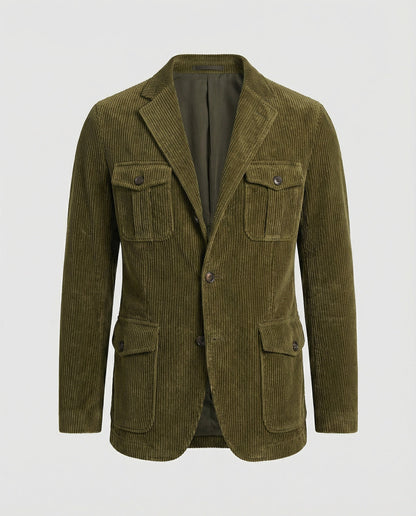 Herren Cordjacke Modern mit Viel Taschen und Reißverschluss