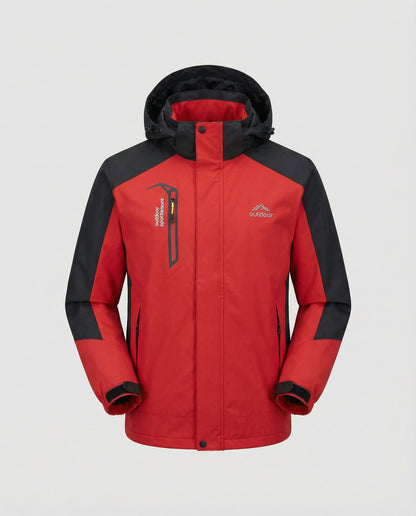 Wasserdichte Outdoor-Jacke mit Kapuze und Verstärkung