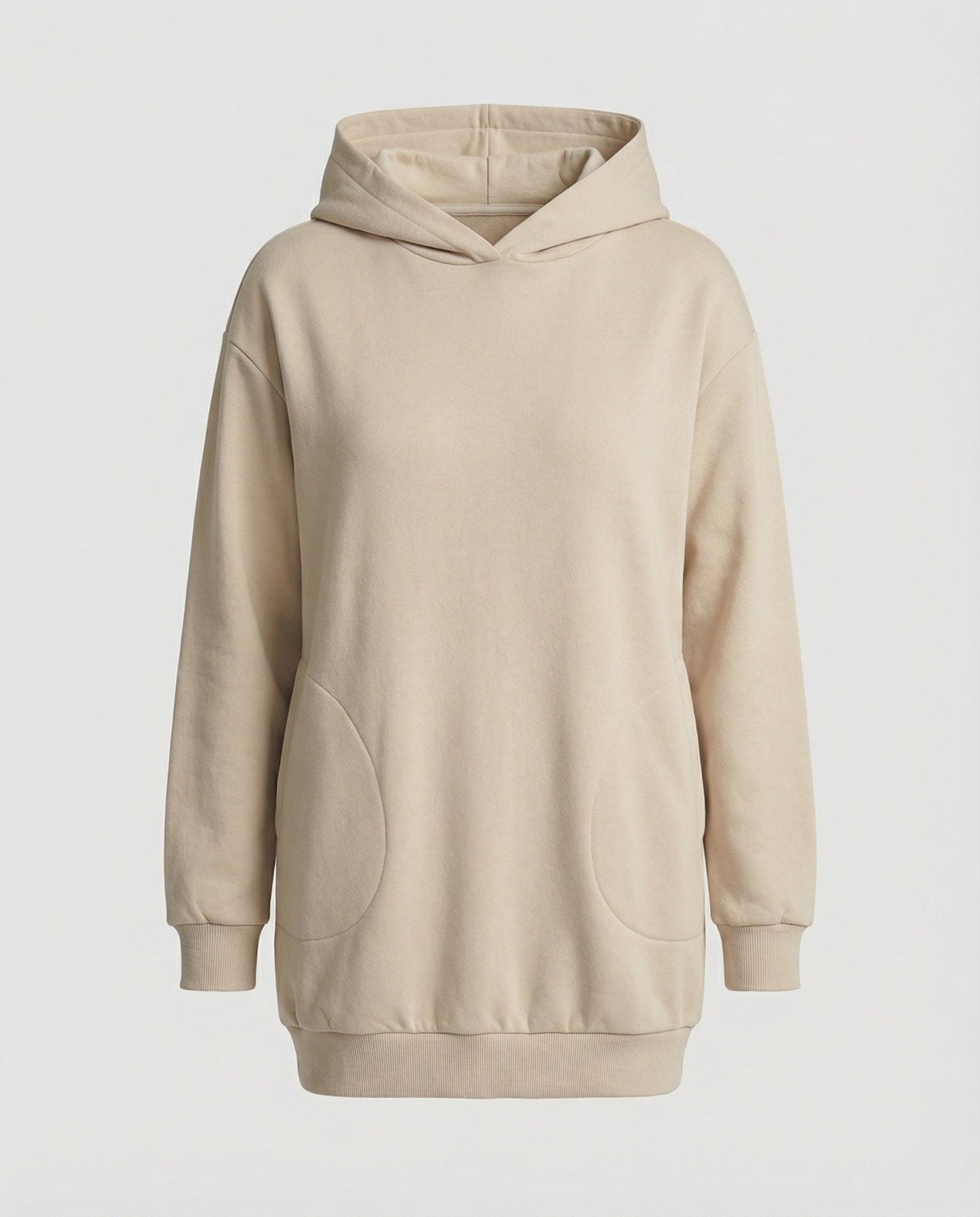 Kapuzenpullover Kleid Lang Stylisch Damen