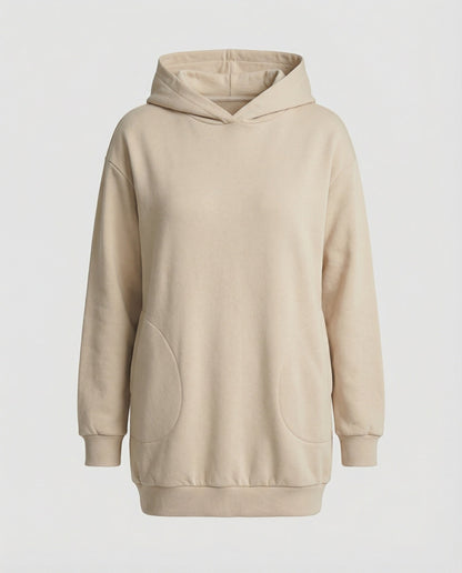 Kapuzenpullover Kleid Lang Stylisch Damen