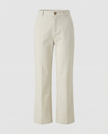 Damen Stoffhose High Waist Elegant Weite Bein