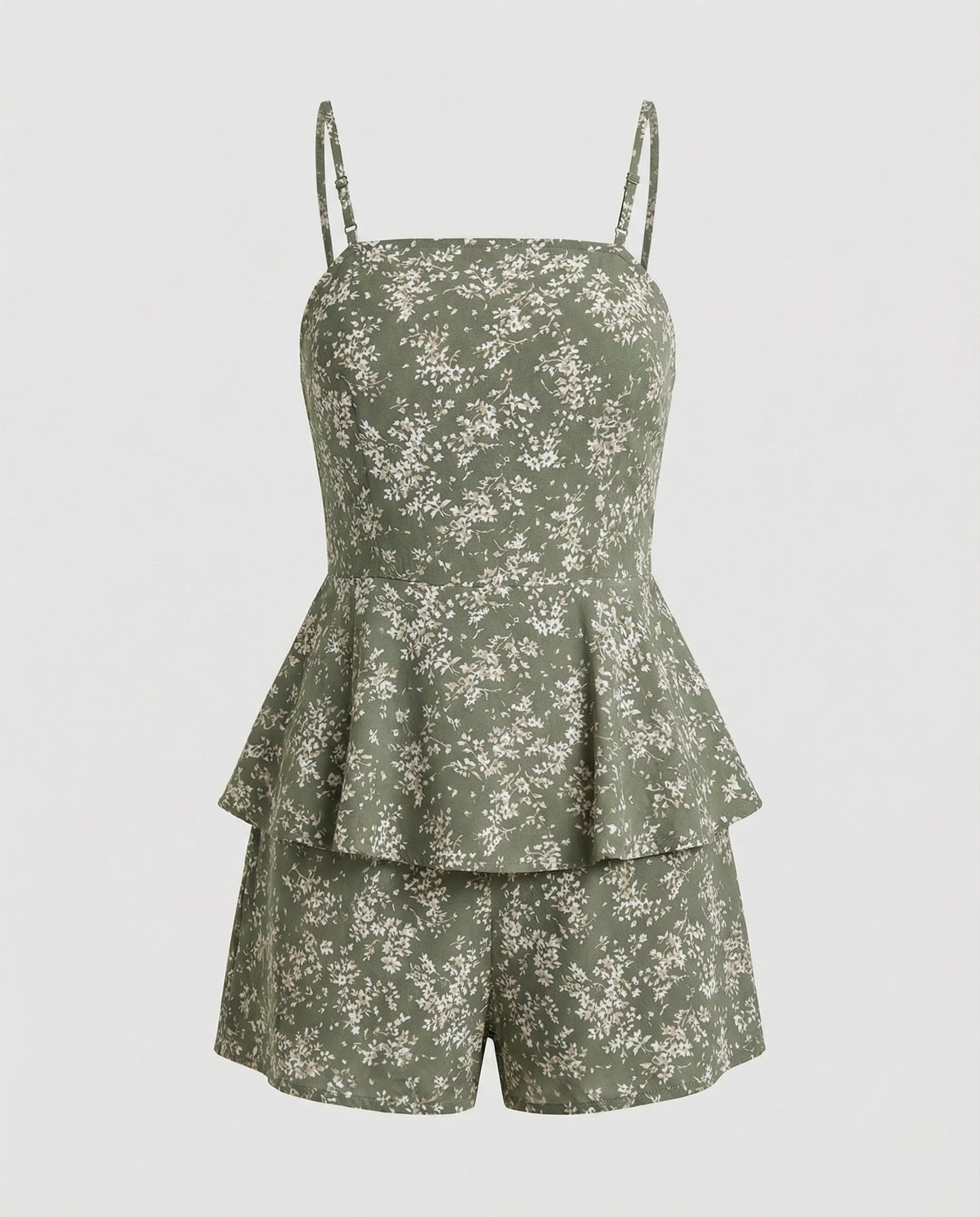 Damen Kurzoveral Sommer Blumenmuster Röckchen