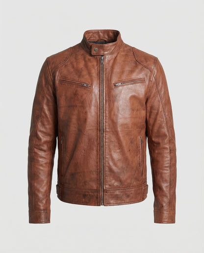 Herren Lederjacke Echtleder Schwarz Hochwertig