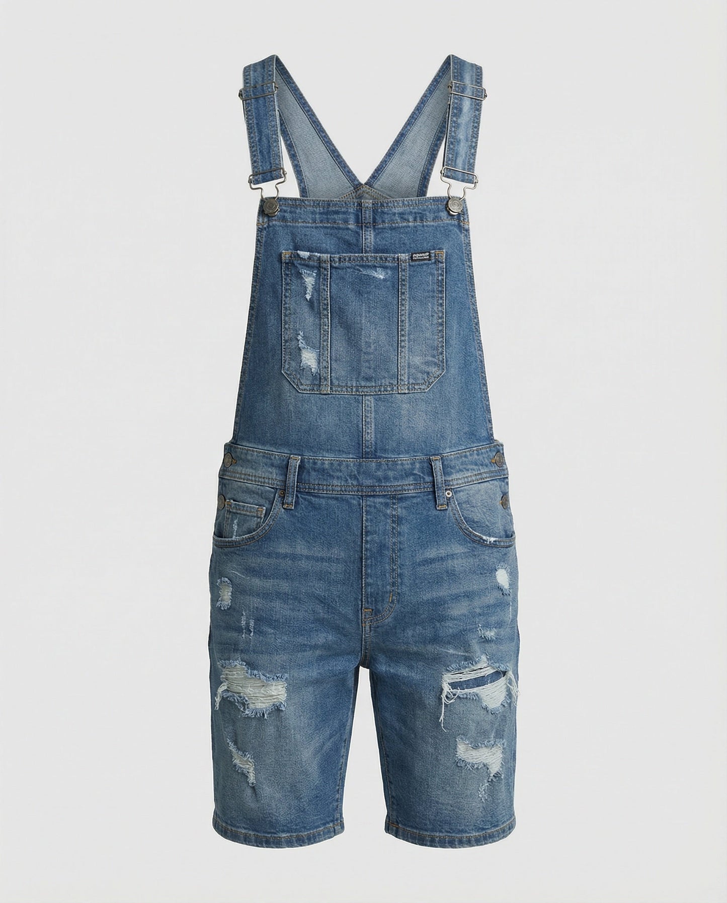 Herren Latzhose Used-Look mit abnehmbaren Trägern Jeans