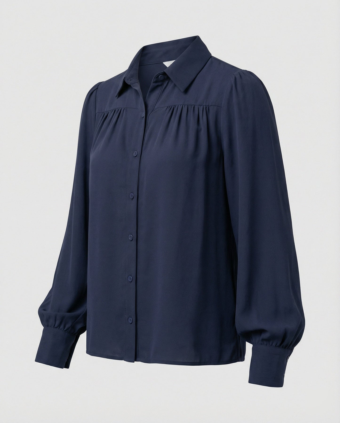 Elegante Damenbluse Puffärmel Knopf Details Modern