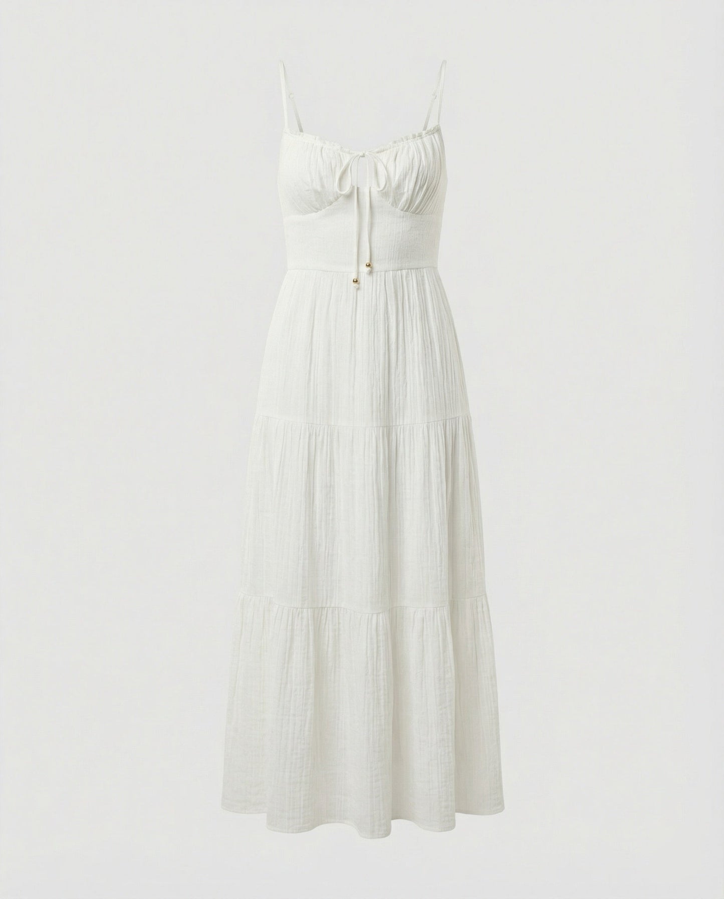 Damen Maxikleid Lang Rüschen Verstellbar Sommer