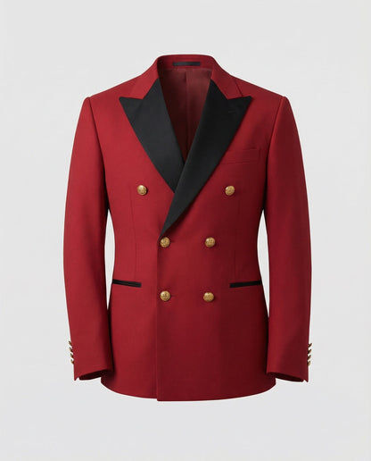Herren Blazer Doppelreiher Elegant Goldknöpfe Modern