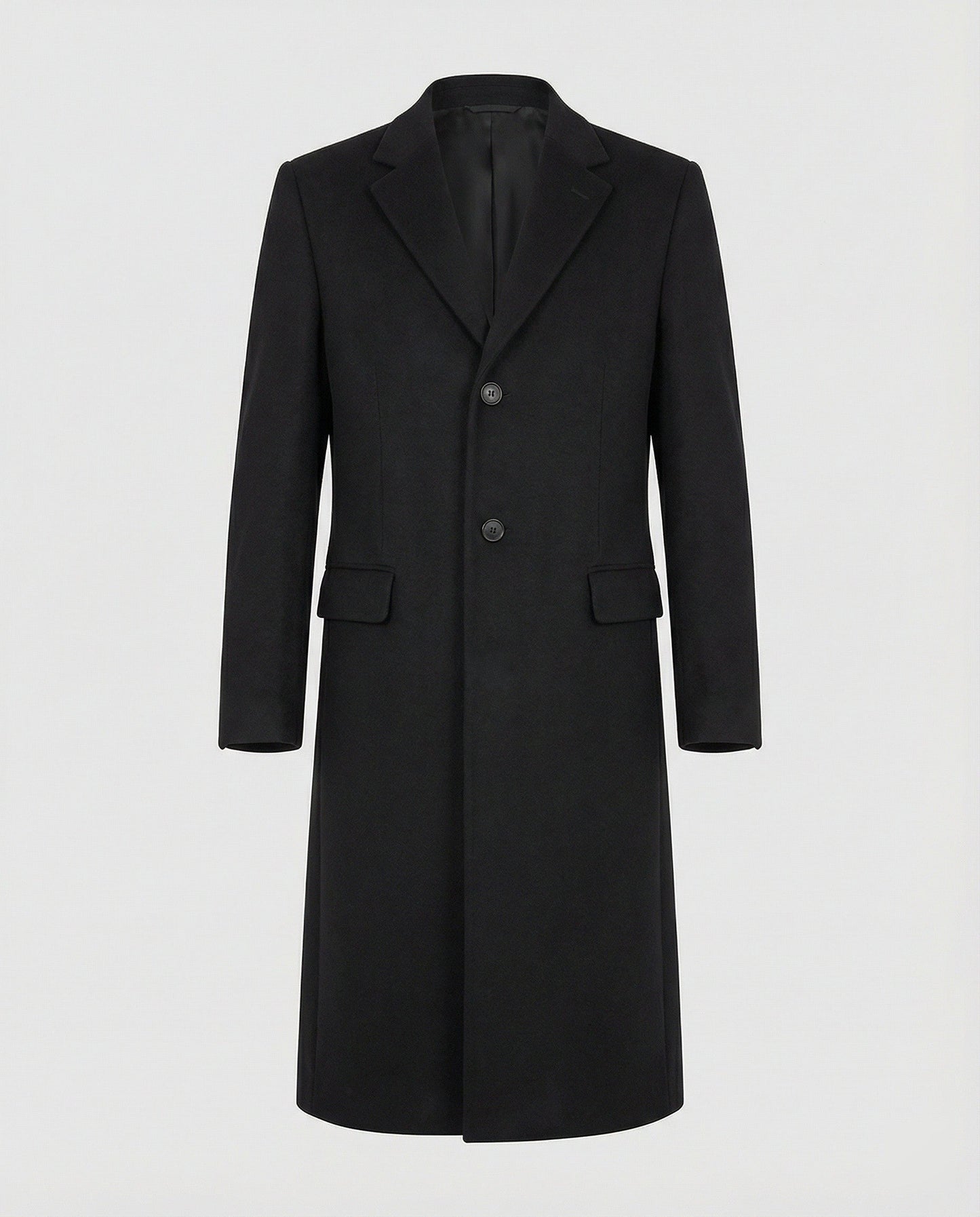 Eleganter Herren Langmantel Schwarz Modern